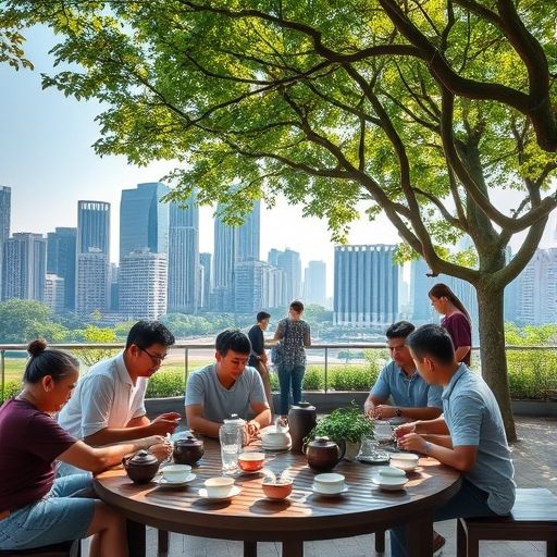 天河茶肆户外品茶