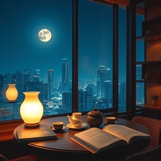 广州品茶工作室夜晚