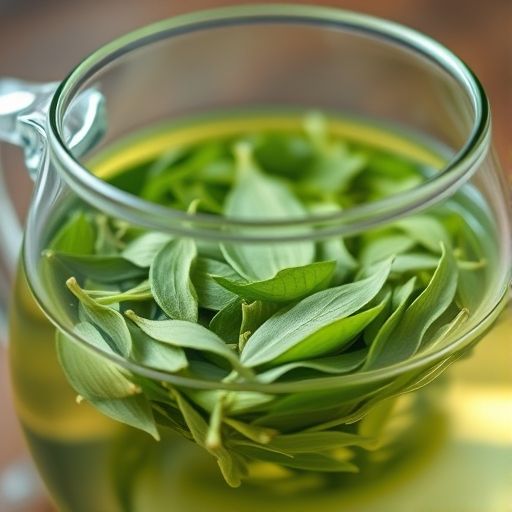 新鲜绿茶冲泡特写