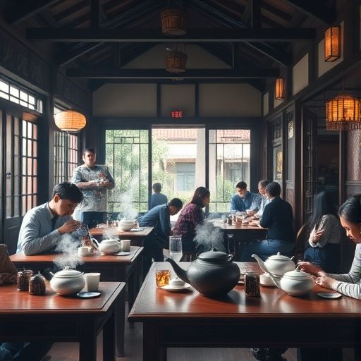 广州传统茶肆场景