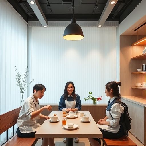 年轻人在现代风格的高端品茶工作室品茶