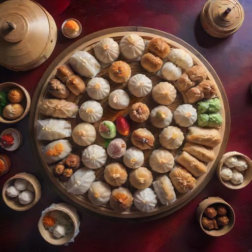 精致的广式茶点拼盘