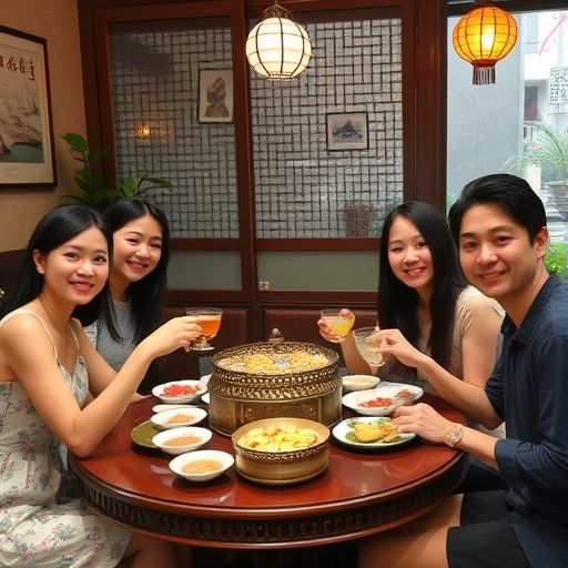 朋友在喝茶工作室品茶