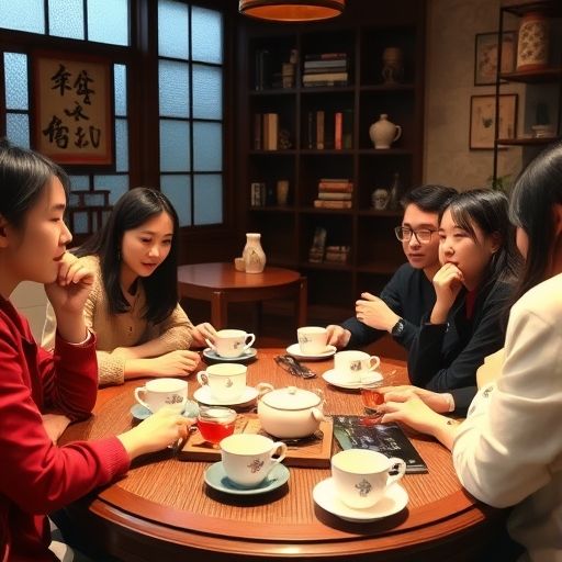 广州老师喝茶场景