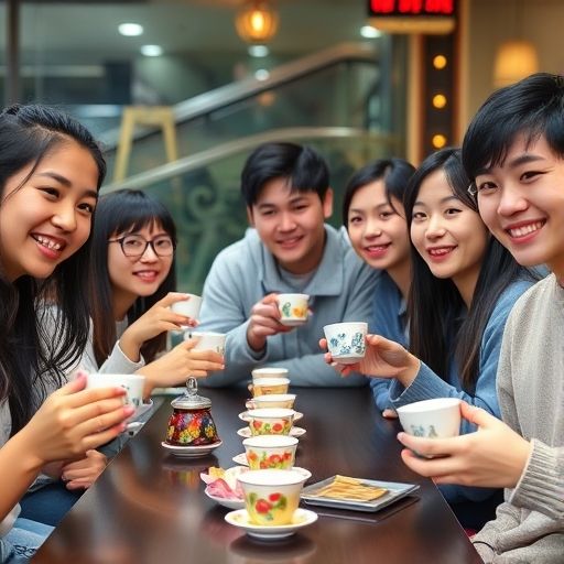 广州年轻人品茶活动