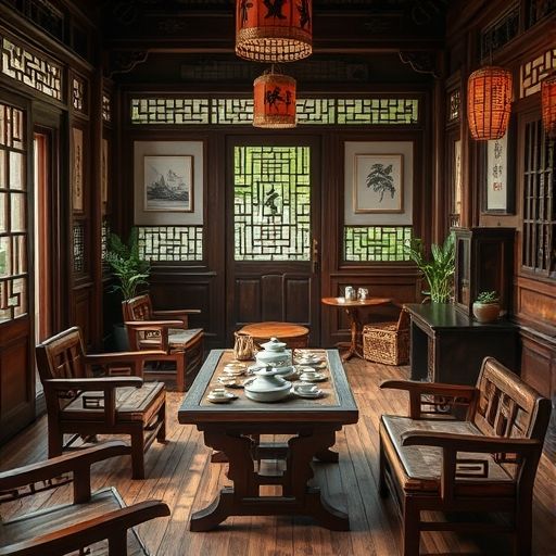 龙华老街茶肆内部