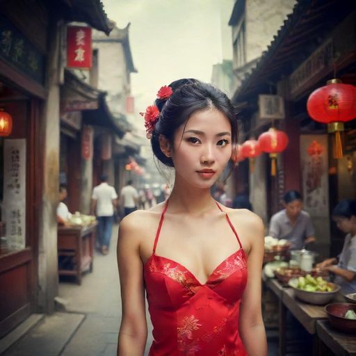 广州街头茶肆的热闹景象