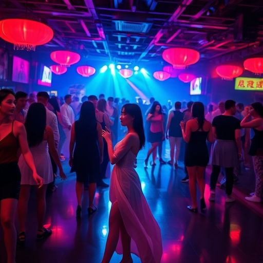 天河夜店舞池派对场景