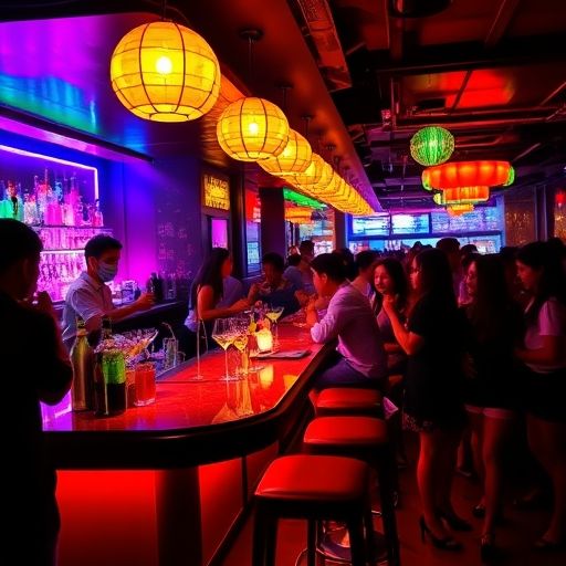 天河区鸡尾酒吧热闹场景