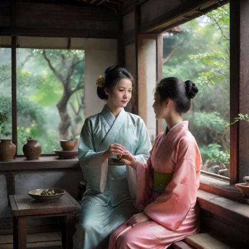 广州一间充满怀旧氛围的老茶馆内部环境