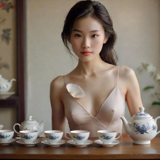 精致的茶具陈列