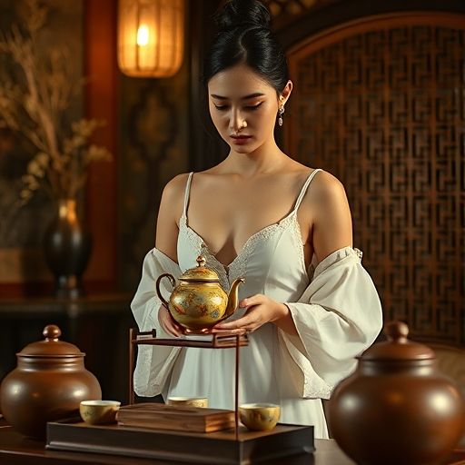 茶艺师优雅泡茶的瞬间