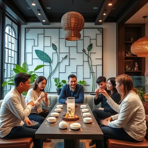 朋友在广州品茶工作室聚会