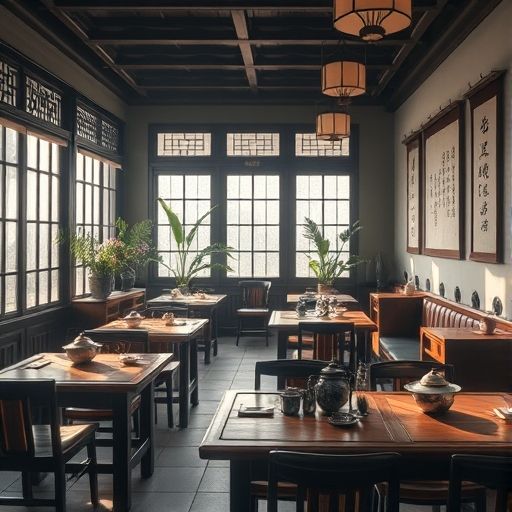 广州茶肆室内场景