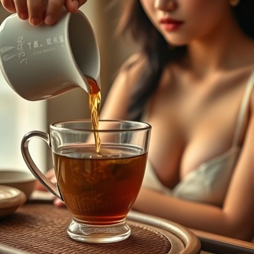 普洱茶汤倒茶瞬间