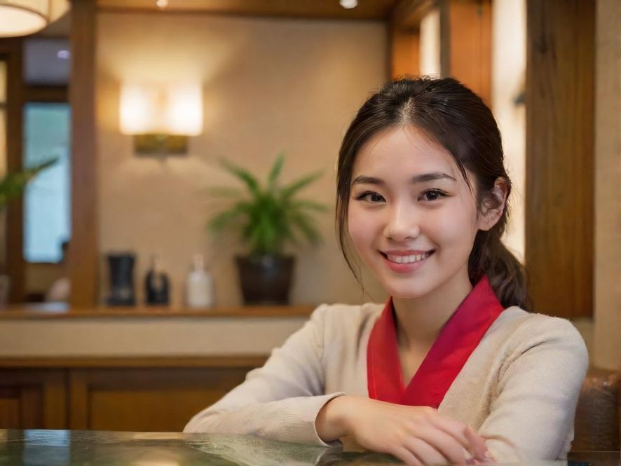 罗湖水会客服小姐姐微笑接待顾客