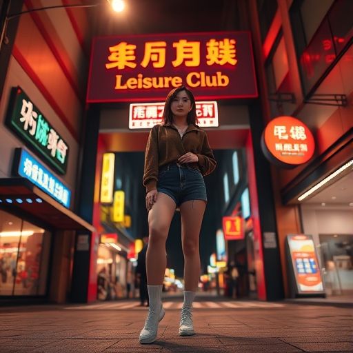 广州某休闲会所的夜晚入口,灯光朦胧