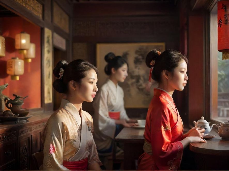 佛山传统茶室氛围图