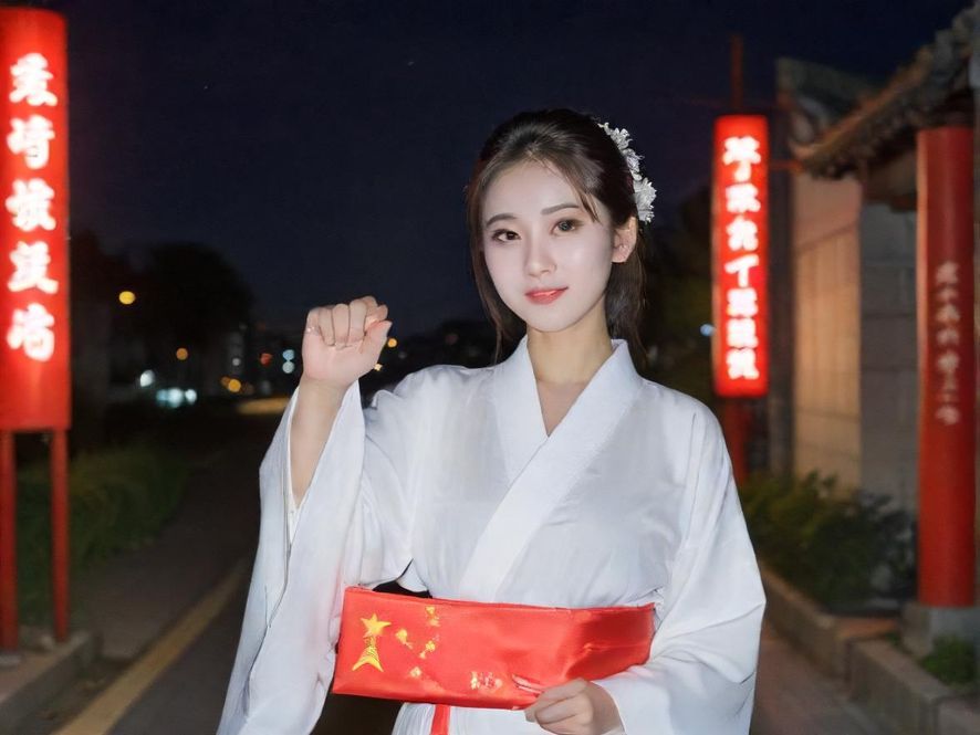 广州夜场入口霓虹灯光下的赛博朋克风情