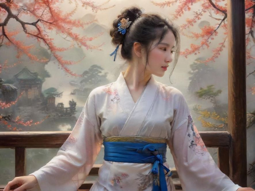 一套精美的中式茶具在柔和的光影下，营造出一种禅意和宁静的氛围。