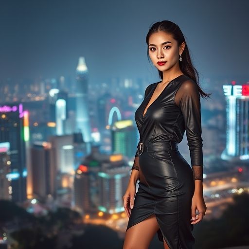 深圳璀璨的夜景,高楼林立,灯光闪烁