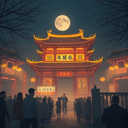 广州某休闲会所入口夜景