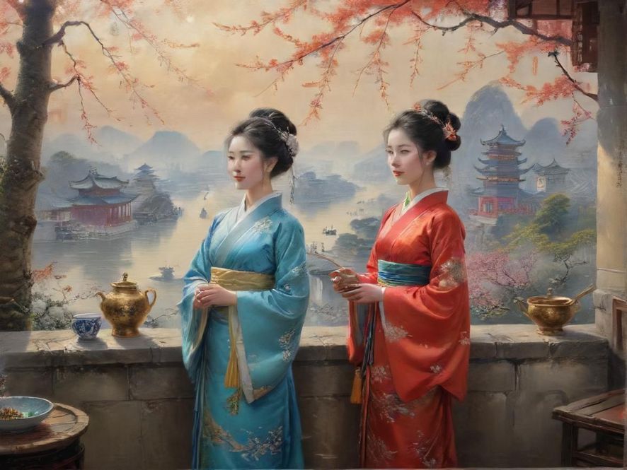 广州隐藏茶社复古庭院场景