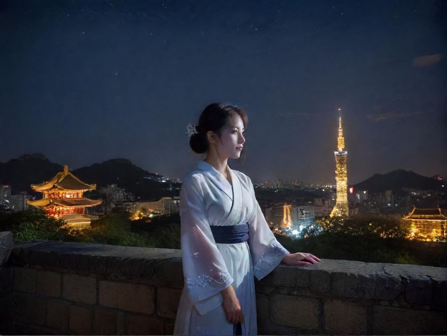 现代感会所入口夜景