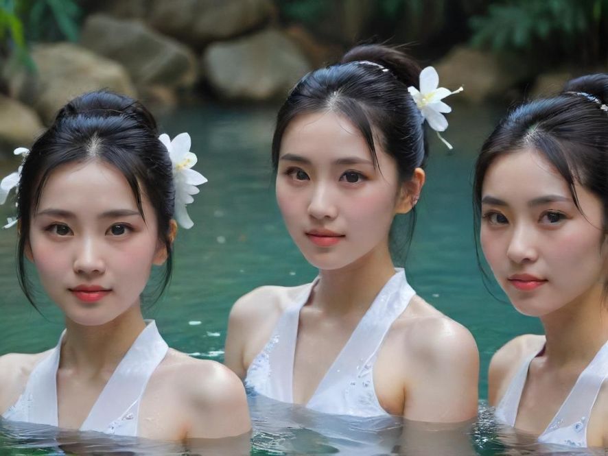 柔和光线下的东南亚风格水疗池