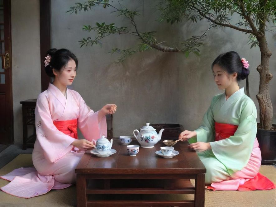 广州桑拿会所内的茶室场景