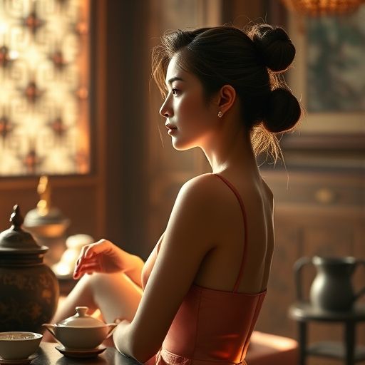 茶艺师优雅泡茶场景