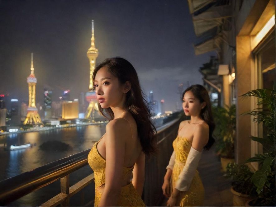 广州佳丽夜景唯美街头会所场景