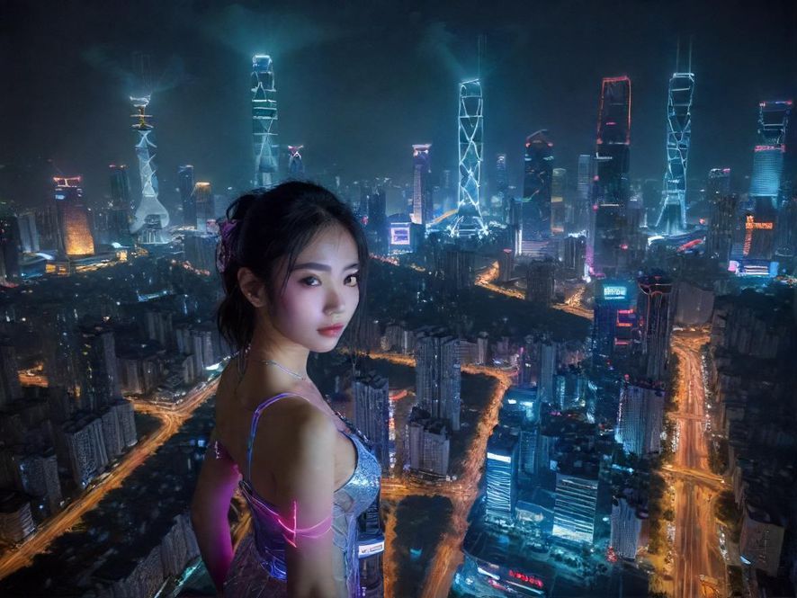 深圳璀璨的夜景,高楼林立,车水马龙,展现着都市的无限活力与魅力。