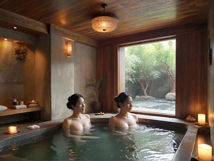 广东高端SPA会所内部全景，展现奢华现代的禅意水疗区