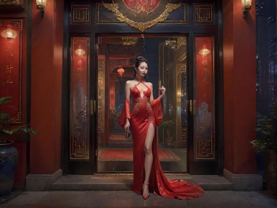 高端会所入口夜景