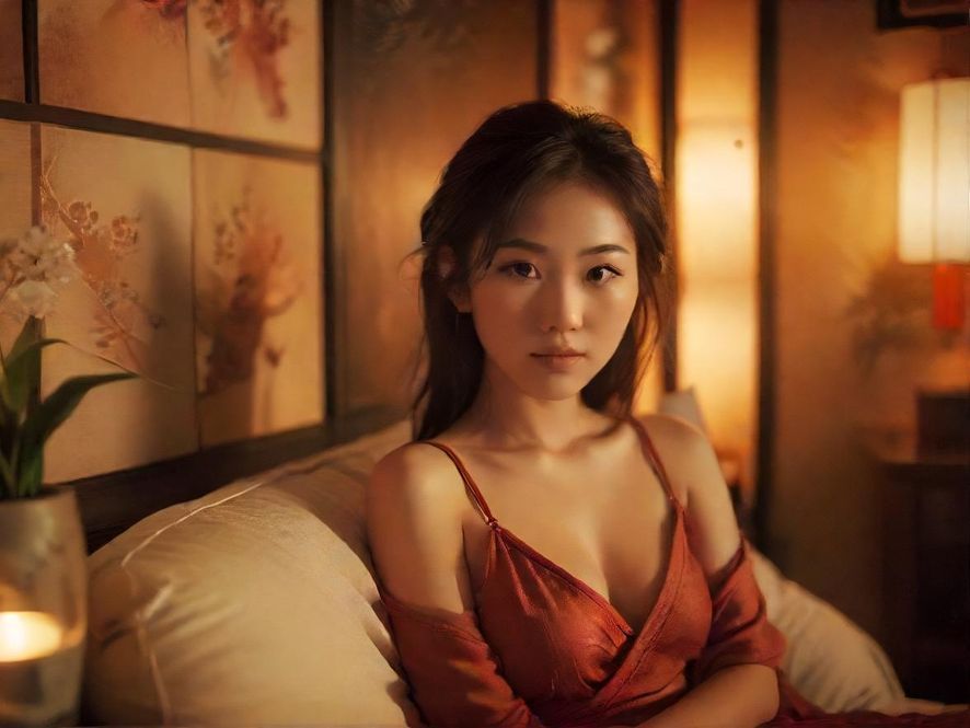 一个温馨舒适的私人休闲空间,暖色调灯光营造出放松的氛围,现代中式风格的装饰细节