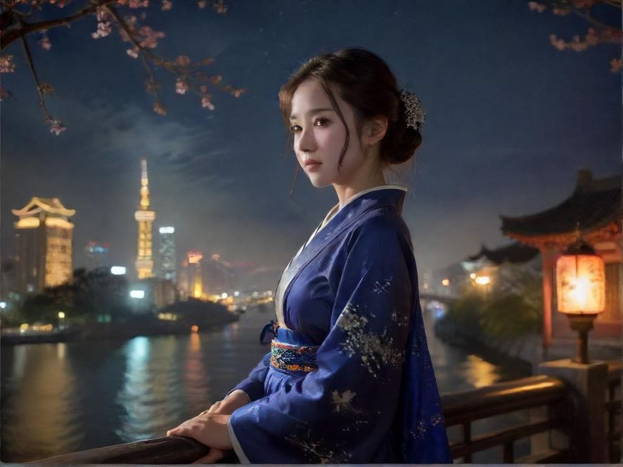 灯火辉煌的城市夜景