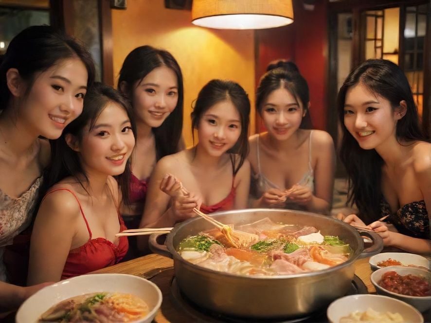 长沙火锅店聚会场景