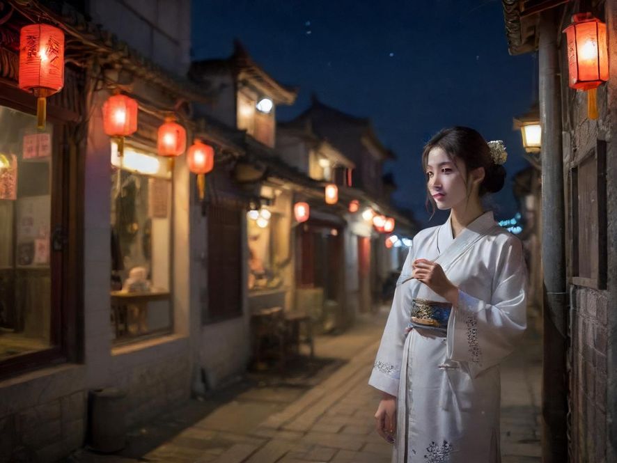 深圳夜景下的休闲服务场景