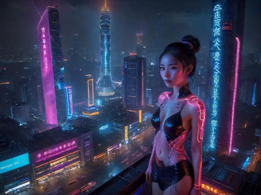 广州夜色下充满神秘感的休闲场所入口