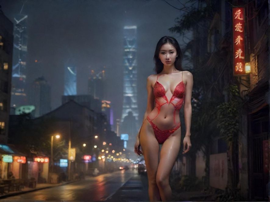 广州阡陌社区夜景