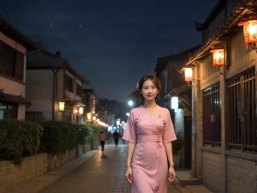 广州夜色下的休闲会所入口