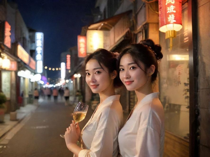 年轻女性酒店窗边