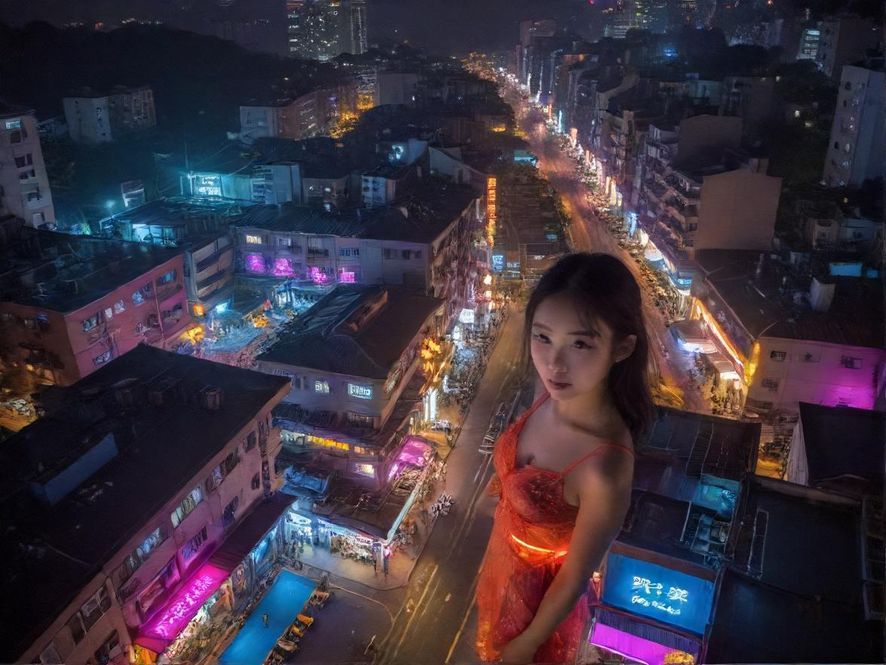 增城新塘夜生活街头夜景