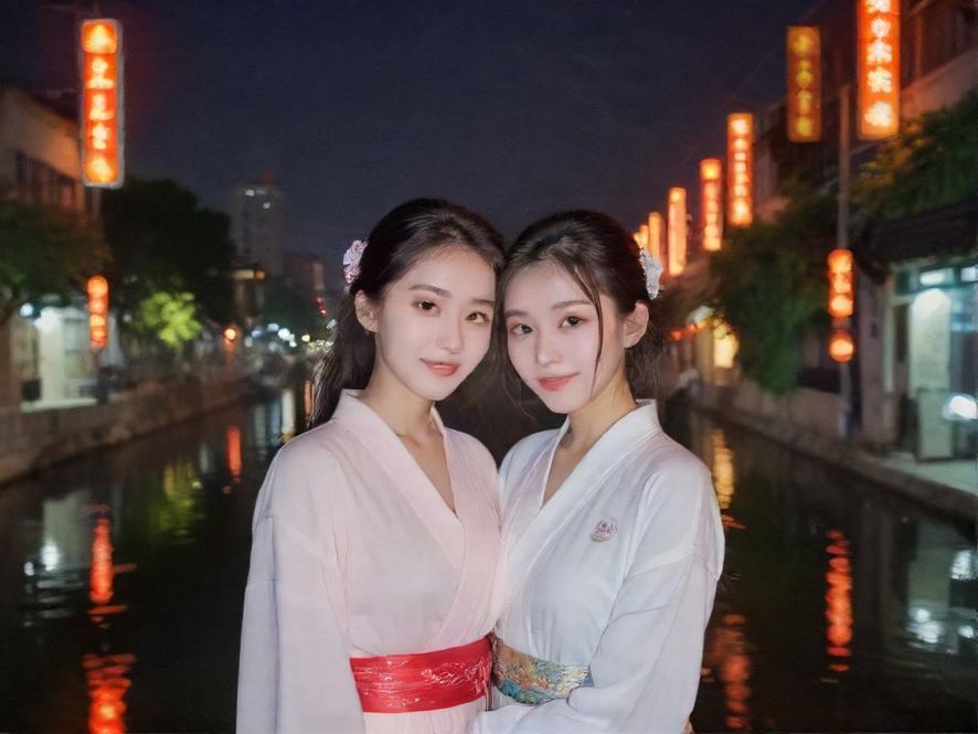 城市夜景娱乐街区