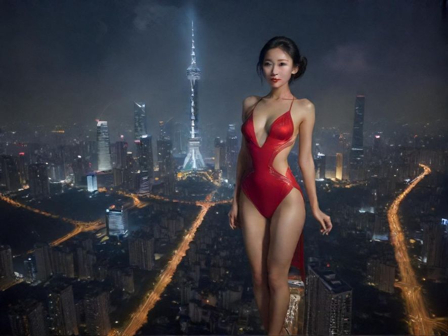 广州夜色下的城市景象