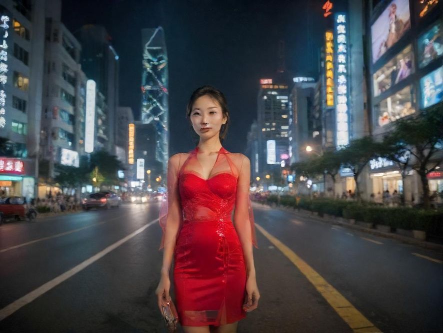 深圳坪山的夜景,灯光璀璨,充满活力