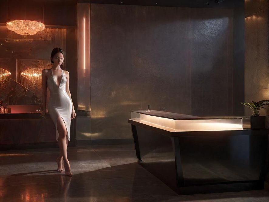 夜场会所大厅接待前台实景图