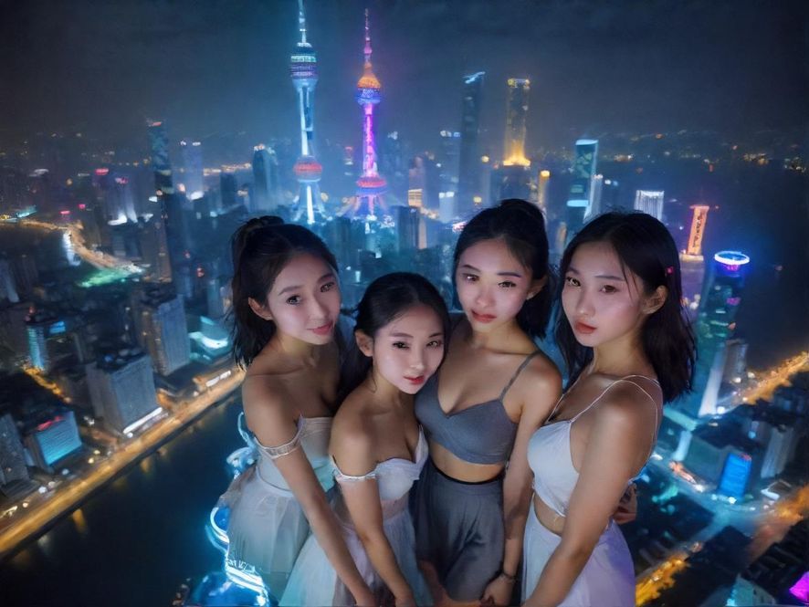 广州的繁华夜景,高楼林立,霓虹闪烁,充满都市的神秘与魅力