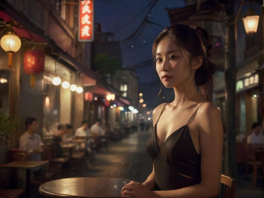 夜晚城市街景,暗示探索与发现